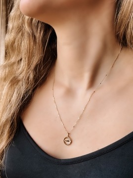 Złota zawieszka próba 585 OKO W KÓŁKU - miniatura 2