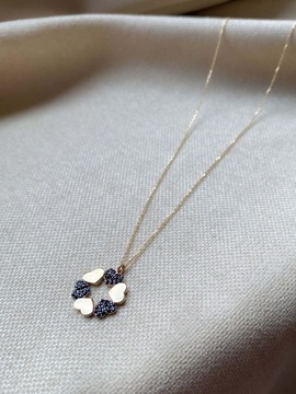 Złoty naszyjnik 585 KÓŁKO SERDUSZKA - miniatura 2