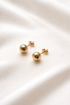 Złote kolczyki 585 KULKI DIAMENTOWANE - miniatura 1