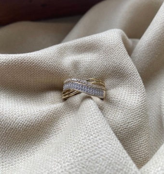 Złoty pierścionek SPLOT X CYRKONIE 333 - miniatura 3