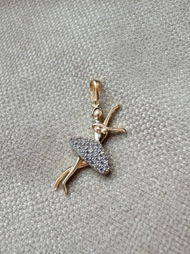 Złota zawieszka próba 585 BALETNICA - miniatura 1