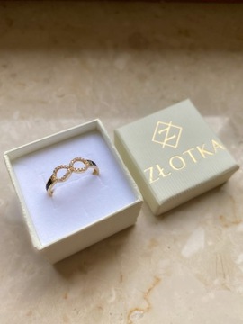 Złoty pierścionek 585 NIESKOŃCZONOŚĆ - miniatura 4