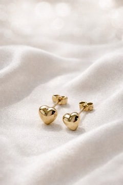 Złote kolczyki 585 SERCA, SERDUSZKA - miniatura 1