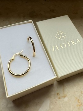 Złote kolczyki 585 KOŁA, KÓŁKA - miniatura 3