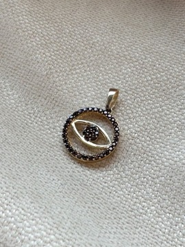 Złota zawieszka próba 585 OKO W KÓŁKU - miniatura 1