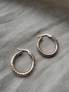 Złote kolczyki 585 KOŁA, KÓŁKA - miniatura 3