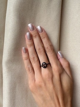 Złoty pierścionek 585 OWALNY KAMIEŃ - miniatura 2