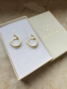 Złote kolczyki 585 WYGIĘTE - miniatura 2