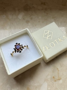 Złoty pierścionek 585 KAMIEŃ Z KSIĘŻYCAMI - miniatura 3