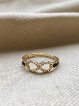 Złoty pierścionek 585 NIESKOŃCZONOŚĆ - miniatura 1