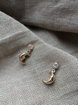 Złote kolczyki 585 WISZĄCE KSIĘŻYCE - miniatura 1