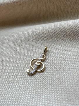 Złota zawieszka próba 585 KLUCZ WIOLINOWY