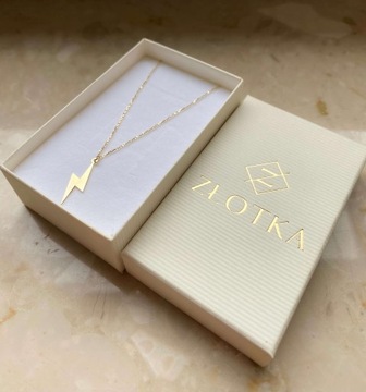 Złoty naszyjnik 585 BŁYSKAWICA, PIORUN - miniatura 3