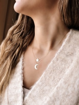 Złoty naszyjnik 585 KSIĘŻYC I GWIAZDKA - miniatura 3