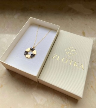 Złoty naszyjnik 585 KÓŁKO SERDUSZKA - miniatura 4