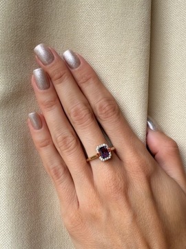 Złoty pierścionek 585 FIOLETOWY KAMIEŃ - miniatura 2