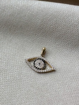 Złota zawieszka próba 585 OKO CYRKONIE - miniatura 1