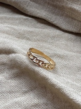 Złoty pierścionek 585 ŁAŃCUCH - miniatura 1