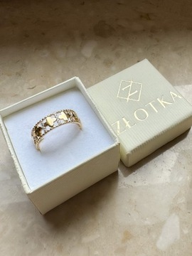 Złoty pierścionek 585 OBRĄCZKA KONICZYNKA - miniatura 3