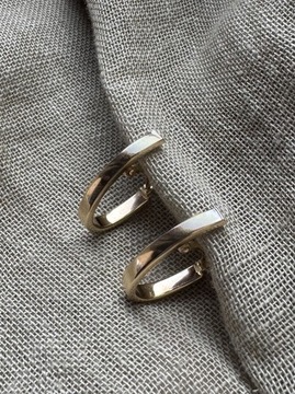 Złote kolczyki 585 WYGIĘTE - miniatura 1