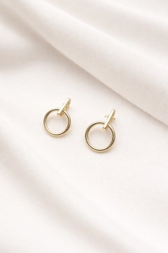 Złote kolczyki 585 KÓŁKA WISZĄCE - miniatura 1