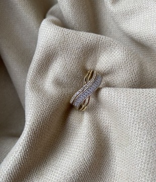 Złoty pierścionek SPLOT X CYRKONIE 333 - miniatura 2