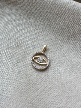Złota zawieszka próba 585 OKO W KÓŁKU - miniatura 1