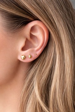 Złote kolczyki 585 SERCA, SERDUSZKA - miniatura 2