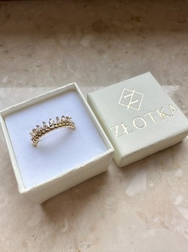 Złoty pierścionek 585 KORONA Z CYRKONIAMI - miniatura 3