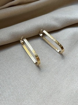 Złote kolczyki 585 OWALNE DUŻE - miniatura 1