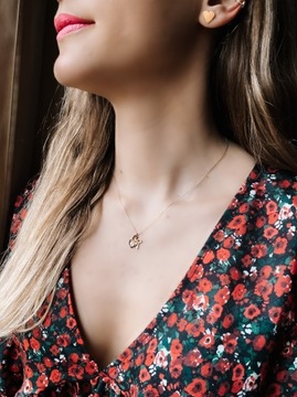 Złoty naszyjnik 585 KŁÓDKA Z ONYKSAMI - miniatura 2