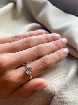 Złoty pierścionek 585 DUŻA CYRKONIA - miniatura 2