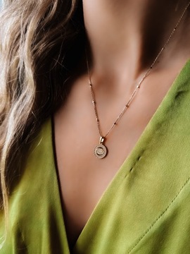 Złota zawieszka próba 585 OKO CYRKONIE - miniatura 2