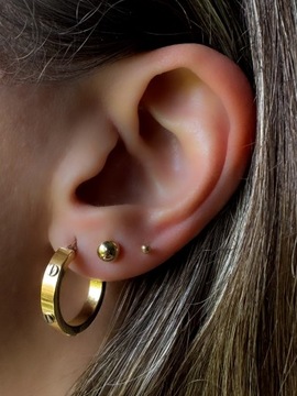 Złote kolczyki 585 KÓŁKA - miniatura 3