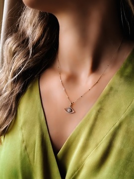 Złota zawieszka próba 585 OKO CYRKONIE - miniatura 2