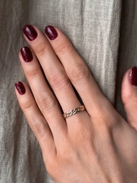 Złoty pierścionek 585 ŁAŃCUCH - miniatura 2