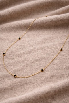 Złoty naszyjnik 585 KONICZYNKI CZARNE - miniatura 1