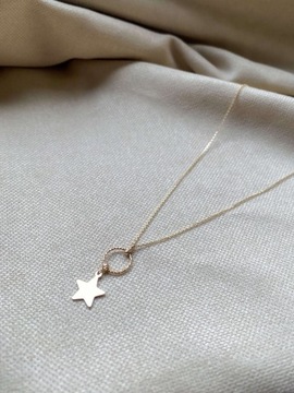 Złoty naszyjnik 585 GWIAZDKA, KÓŁKO - miniatura 1