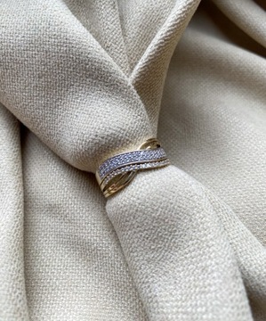 Złoty pierścionek SPLOT X CYRKONIE 333 - miniatura 5