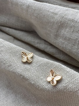 Złote kolczyki 585 MOTYLKI - miniatura 1
