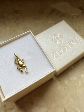 Złota zawieszka próba 585 ŻABA - miniatura 1