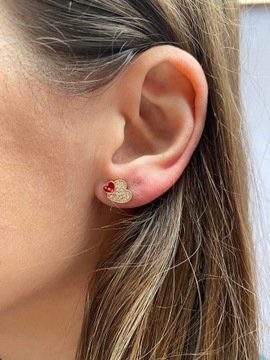 Złote kolczyki 333 SERDUSZKA - miniatura 3