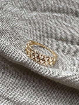 Złoty pierścionek 585 SERDUSZKA - miniatura 1