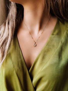 Złota zawieszka próba 585 LIŚĆ, MONSTERA - miniatura 2