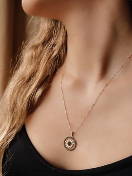 Złota zawieszka próba 585 SŁOŃCE - miniatura 2