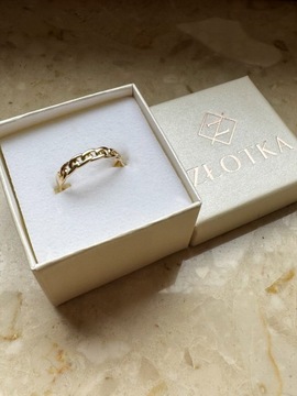 Złoty pierścionek 585 ŁAŃCUCH - miniatura 3