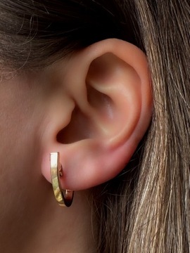 Złote kolczyki 585 WYGIĘTE - miniatura 3