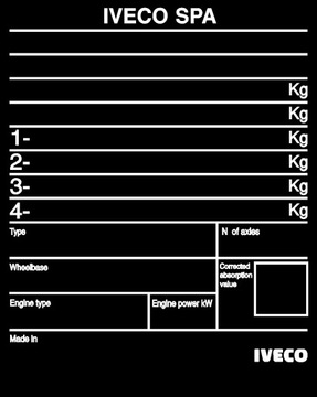 Plate sticker rated iveco, buy