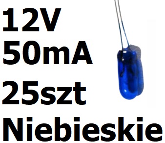 Лампочка мініатюрна блакитна 3x7mm 12v 50ma 25шт., фото