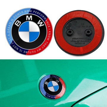 Bmw эмблема 2 отверстия значек лого на капот 82mm, фото